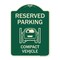 Signmission Reserved Parking Compact Vehicle Heavy-Gauge Aluminum Architectural Sign, 24" x 18", G-1824-23137 A-DES-G-1824-23137 - alternate 1